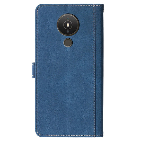 Nokia 1.4 Rustikt Tofarvet Læder Cover m. Pung - Blå / Brun