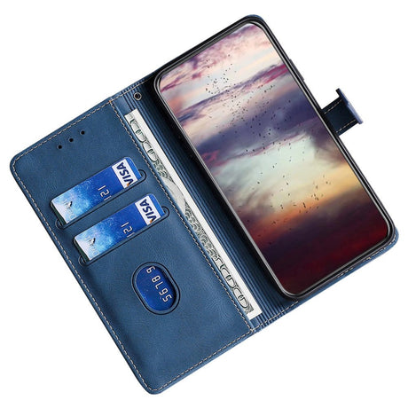 Nokia 1.4 Rustikt Tofarvet Læder Cover m. Pung - Blå / Brun
