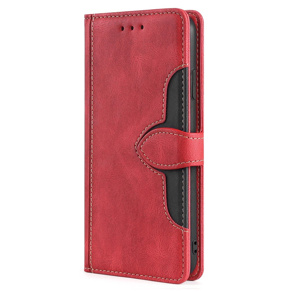Nokia 1.4 Rustikt Tofarvet Læder Cover m. Pung - Rød / Sort