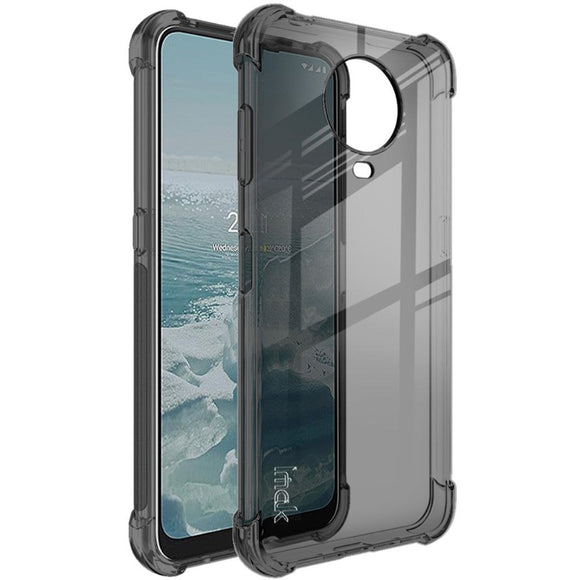 Nokia G10 / G20 IMAK Shock Resistant Case m. Beskyttelsesfilm - Gennemsigtig / Sort