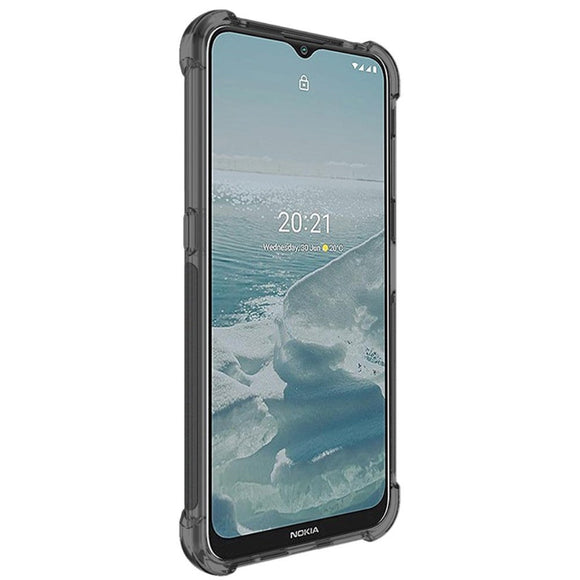 Nokia G10 / G20 IMAK Shock Resistant Case m. Beskyttelsesfilm - Gennemsigtig / Sort