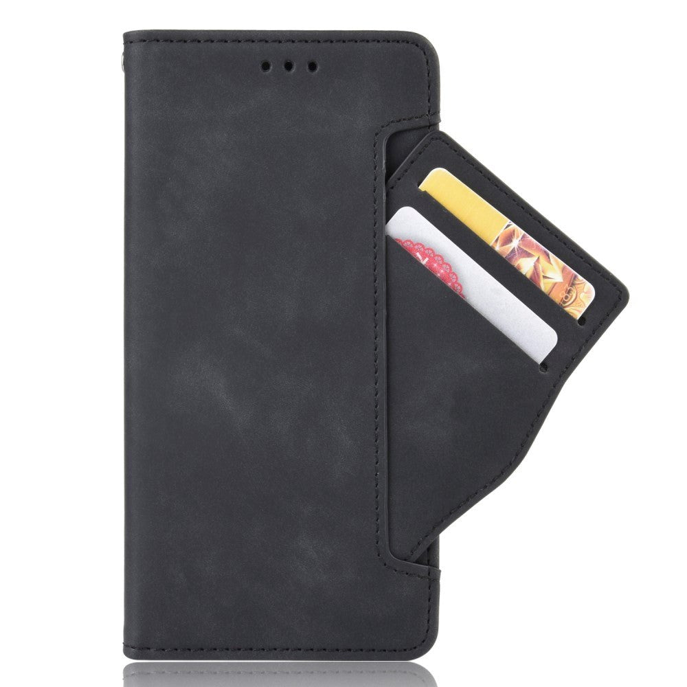 Nokia 1.4 Læder Cover m. Stander / Kortholder & Ekstra Kortlomme - Sort