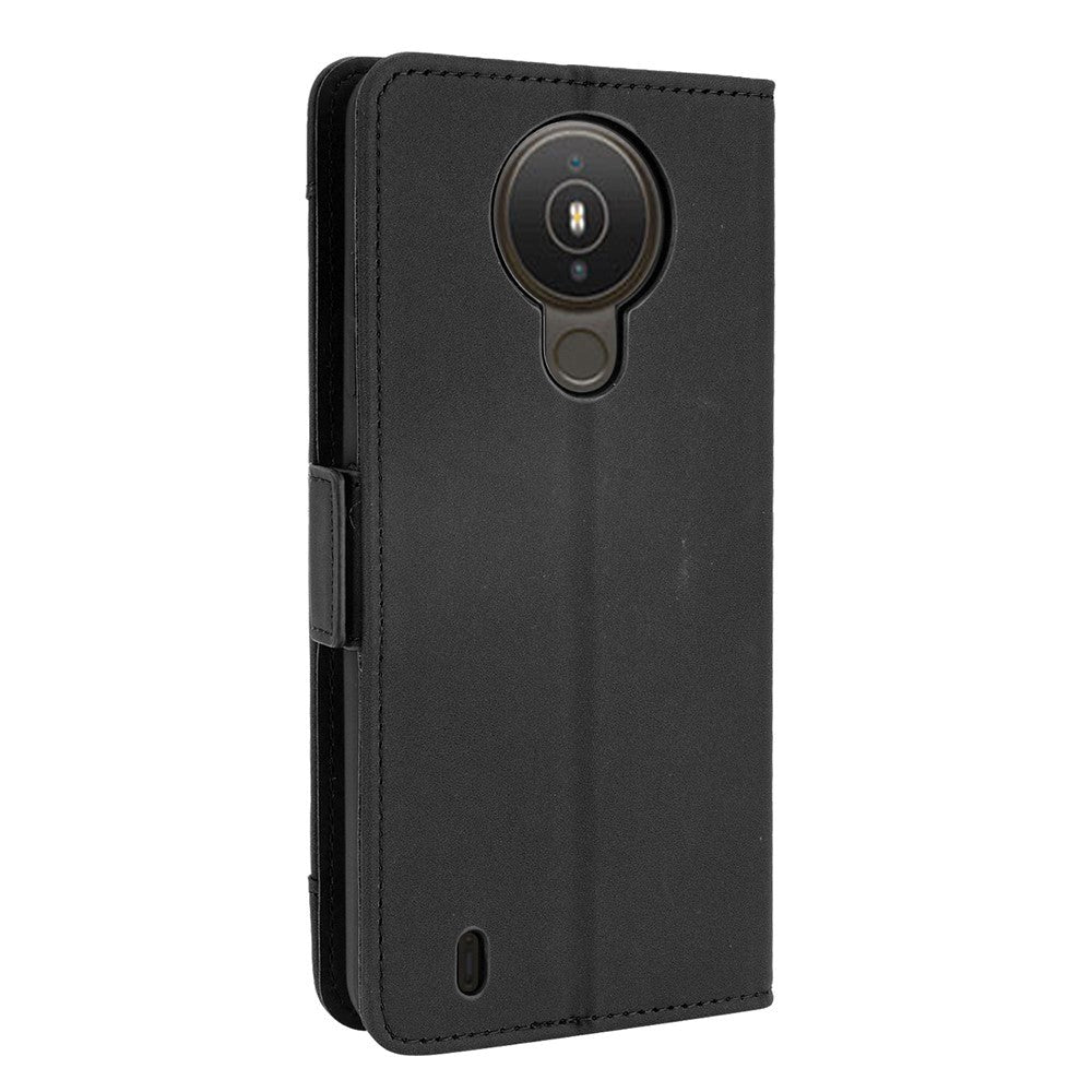Nokia 1.4 Læder Cover m. Stander / Kortholder & Ekstra Kortlomme - Sort