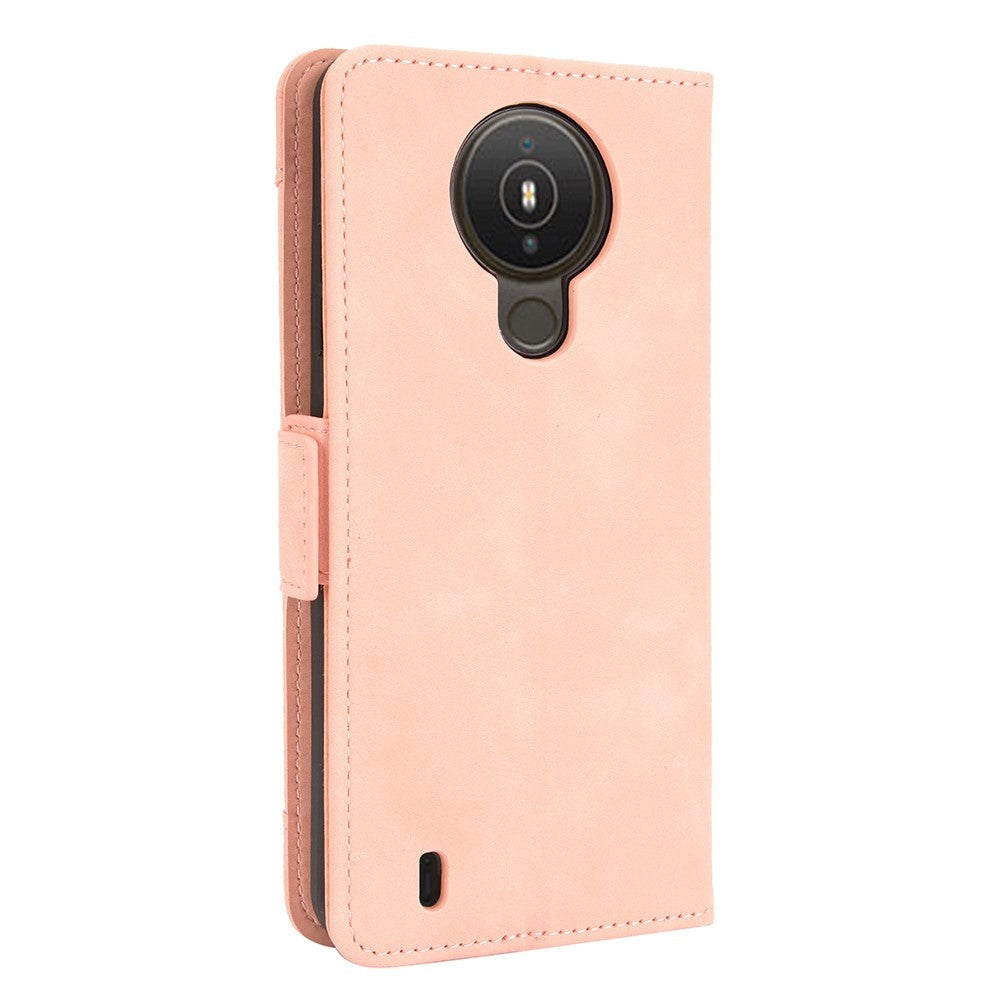 Nokia 1.4 Læder Cover m. Stander / Kortholder & Ekstra Kortlomme - Lyserød