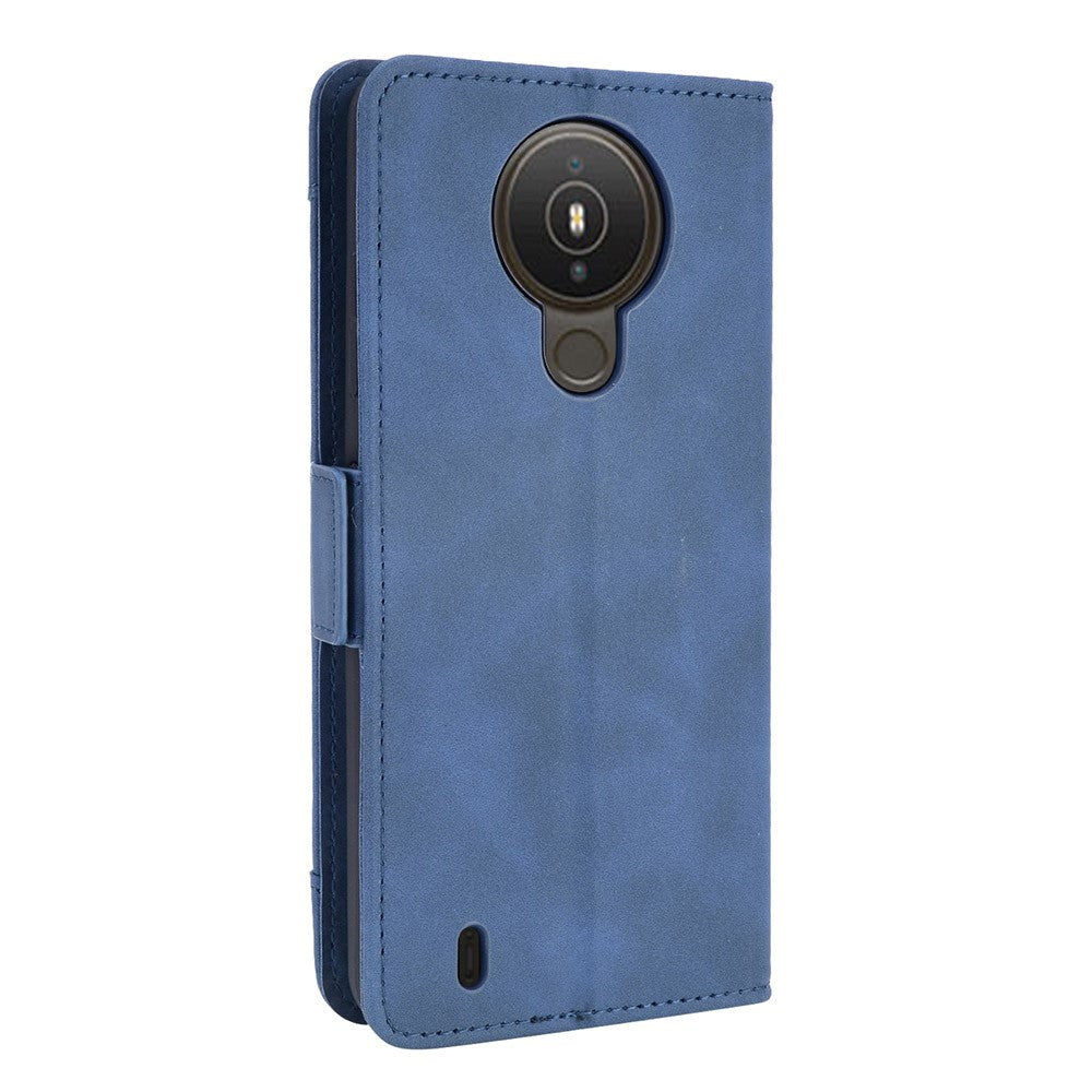 Nokia 1.4 Læder Cover m. Stander / Kortholder & Ekstra Kortlomme - Blå