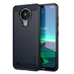 Nokia 1.4 MOFI Carbon Fiber Texture TPU Cover - Blå
