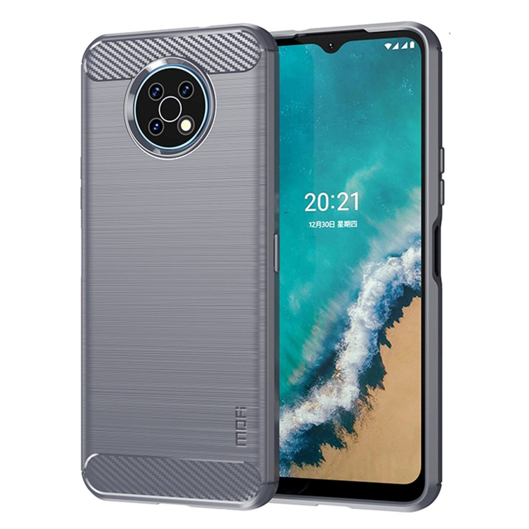 Nokia G50 Mofi Brushed Carbon Fiber Fleksibelt Plastik Cover - Grå
