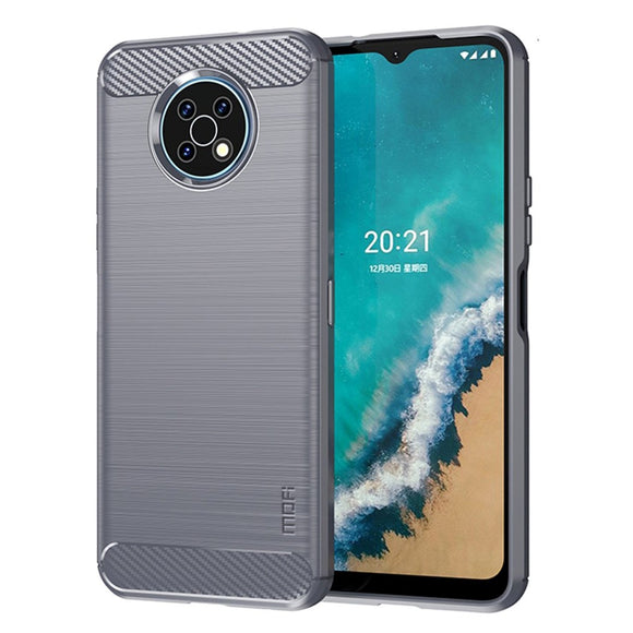 Nokia G50 Mofi Brushed Carbon Fiber Fleksibelt Plastik Cover - Grå