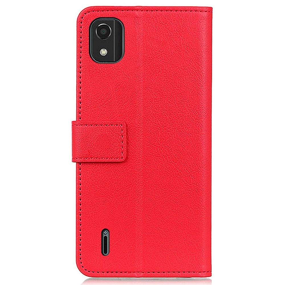 Nokia C2 2nd Edition PU Læder Cover m. Pung - Rød