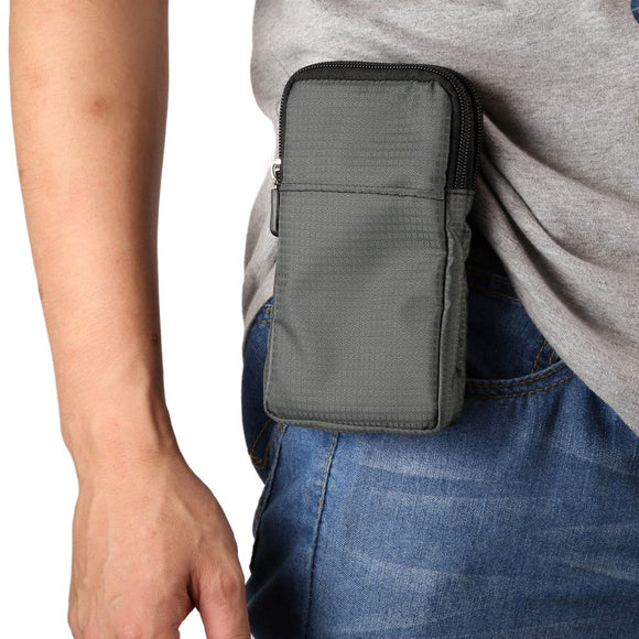 Universal Bæltetaske Til Smartphones m. Karabinhage & Strop - Mørkegrå - (Maks. Mobil: 170 x 95 x 15 mm)