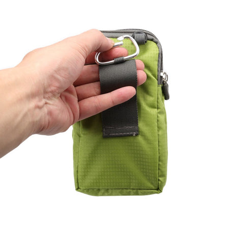 Universal Bæltetaske Til Smartphones m. Karabinhage & Strop - Grøn - (Maks. Mobil: 170 x 95 x 15 mm)