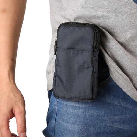Universal Bæltetaske Til Smartphones m. Karabinhage & Strop - Mørkeblå - (Maks. Mobil: 170 x 95 x 15 mm)