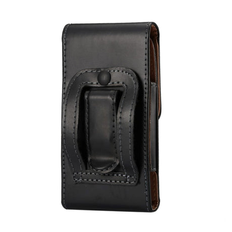 Universal Soft Pouch Læder Flip Cover til Smartphones Sort - (Maks. Mobil: 165 x 83 x 18 mm)
