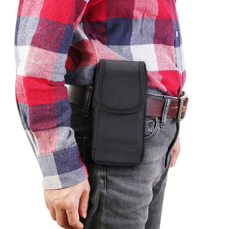 Universal Oxford Cloth Bæltetaske Til Mobil - Sort - (Maks. Mobil: 165 x 80 x 15 mm)