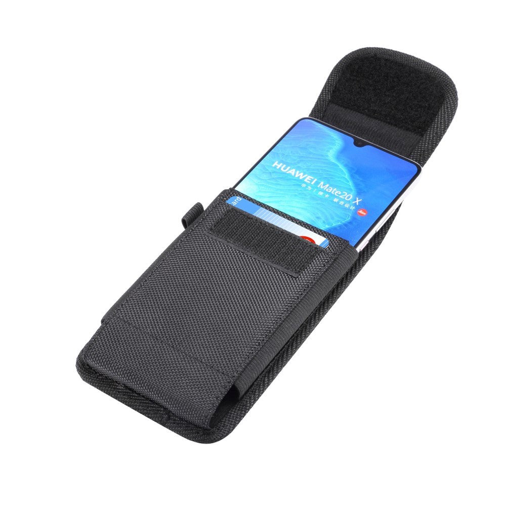Universal Oxford Cloth Bæltetaske Til Mobil - Sort - (Maks. Mobil: 165 x 80 x 15 mm)