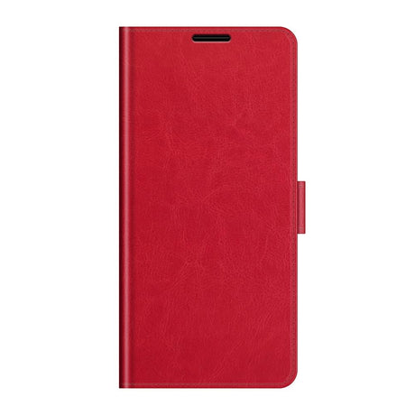 TCL 20 SE Blankt Læder Flip Cover m. Pung - Rød