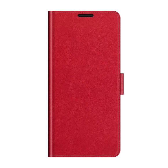 TCL 20 SE Blankt Læder Flip Cover m. Pung - Rød