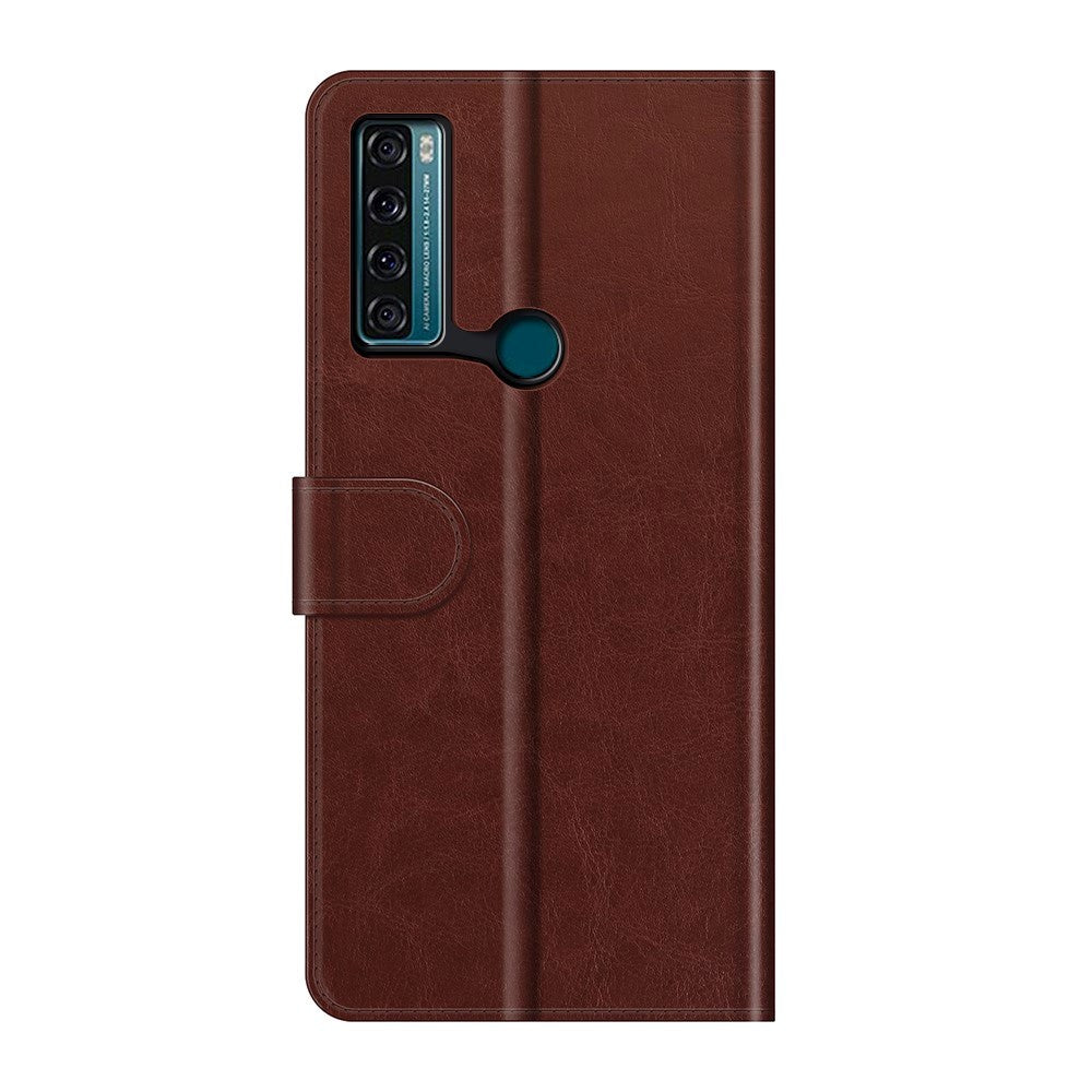 TCL 20 SE Blankt Læder Flip Cover m. Pung - Brun