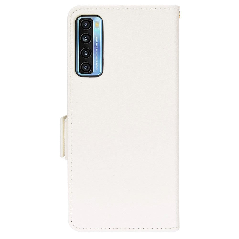 TCL 20L Ultra Litchi Læder Cover m. Pung - Hvid