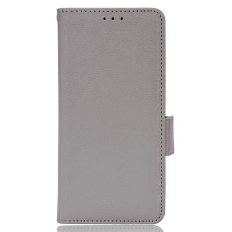 TCL 20L Ultra Litchi Læder Cover m. Pung - Grå