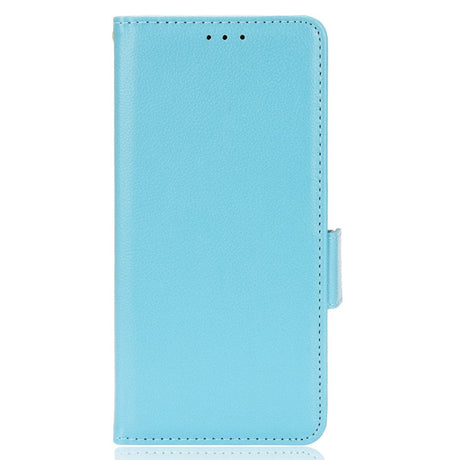 TCL 20L Ultra Litchi Læder Cover m. Pung - Turkis