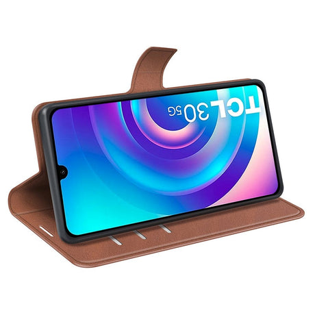 TCL 30 (4G) / (5G) Flip Cover m. Pung & Standerfunktion - Lys Brun