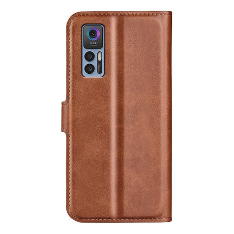 TCL 30 (4G) / (5G) Flip Cover m. Pung & Standerfunktion - Lys Brun