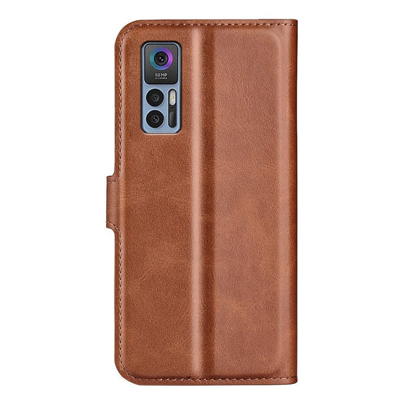 TCL 30 (4G) / (5G) Flip Cover m. Pung & Standerfunktion - Lys Brun