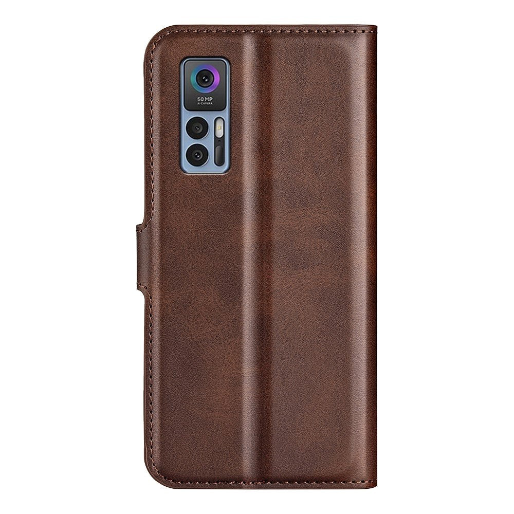 TCL 30 (4G) / (5G) Flip Cover m. Pung & Standerfunktion - Mørk Brun