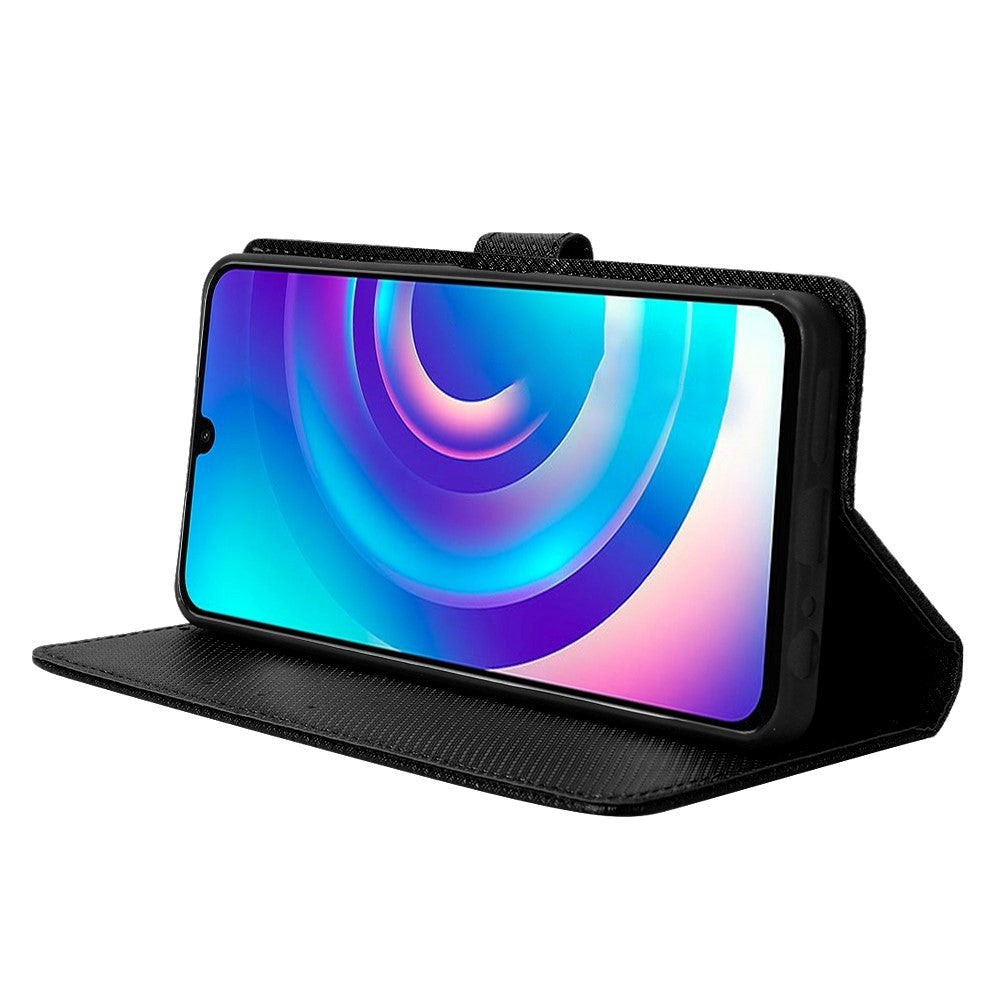 TCL 30 (4G/5G) / 30+ Læder Cover m. Diamant Tekstur - Sort