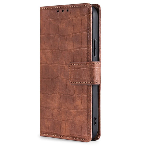 TCL 20L Krokodille Læder Cover m. Pung - Brun