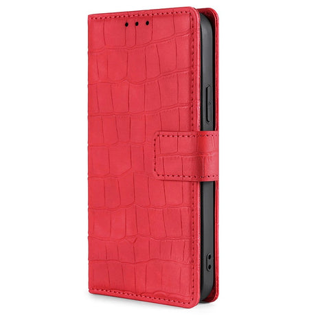 TCL 20L Krokodille Læder Cover m. Pung - Rød