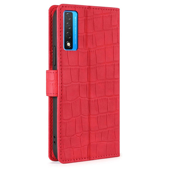 TCL 20L Krokodille Læder Cover m. Pung - Rød