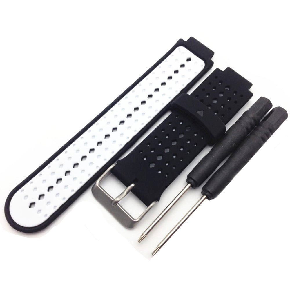 Universal Garmin Forerunner Silikone Dots Rem Sort / Hvid