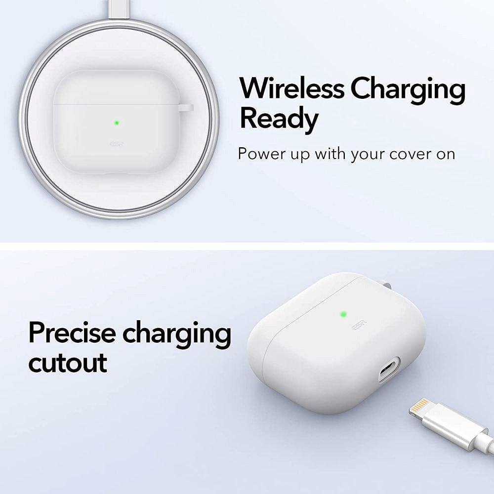 ESR Bounce Apple Airpods (3. gen.) Silikone Cover m. Karabinhage - Hvid