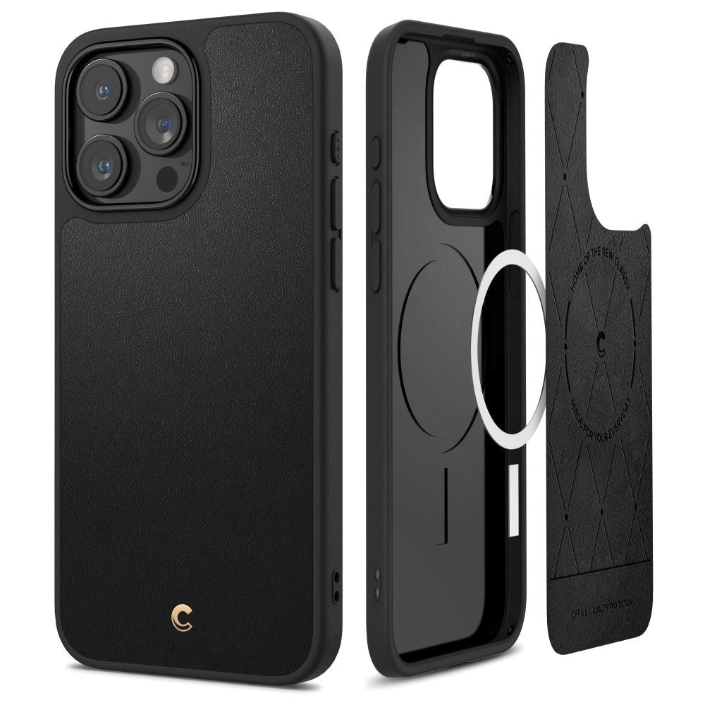 iPhone 15 Pro Cyrill Kajuk Mag Hybrid Cover m. Strop - MagSafe Kompatibel - Black