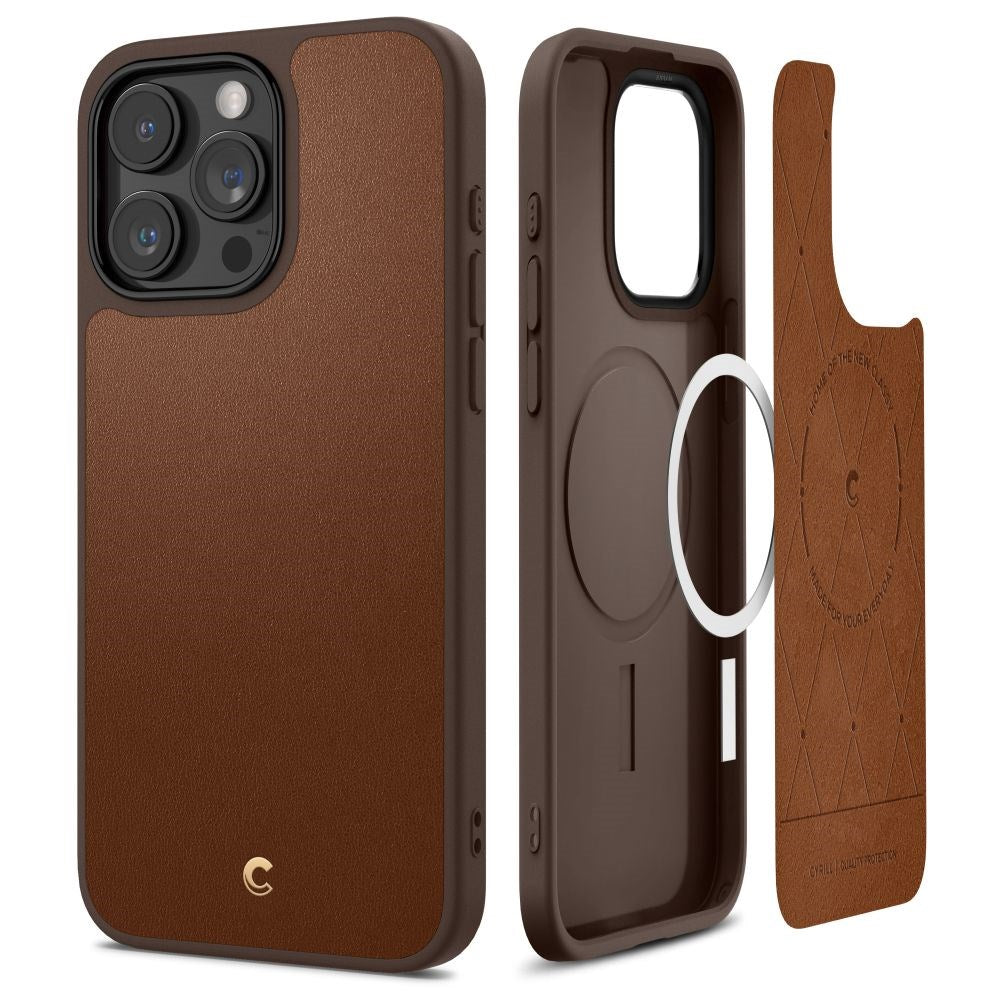 iPhone 15 Pro Max Cyrill Kajuk Mag Hybrid Cover m. Strop - MagSafe Kompatibel - Saddle Brown