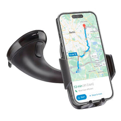 SBS Mobilholder til Instrumentbræt & Forrude m. Trådløs Opladning 10W - Max Mobil: 86mm - Sort