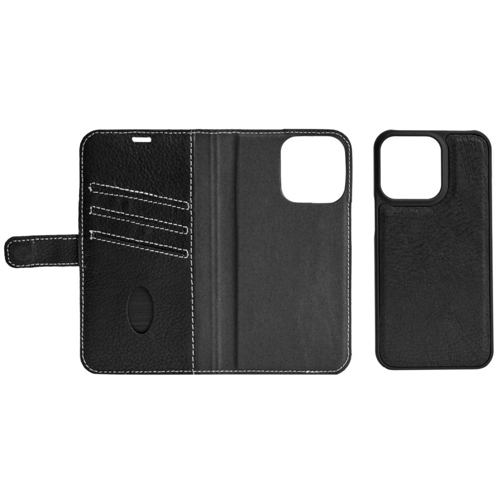 iPhone 13 Pro Max Essentials 2-i-1 Læder Flip Cover - Sort
