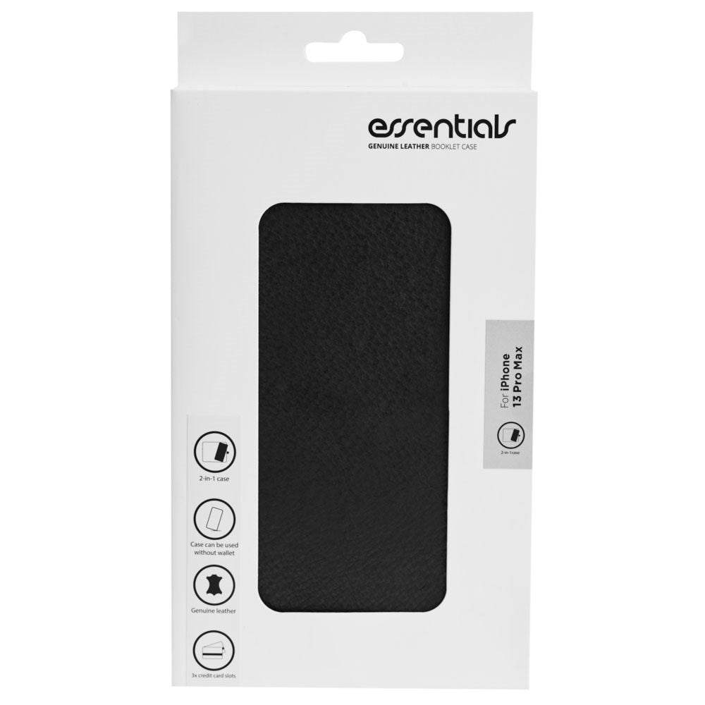 iPhone 13 Pro Max Essentials 2-i-1 Læder Flip Cover - Sort