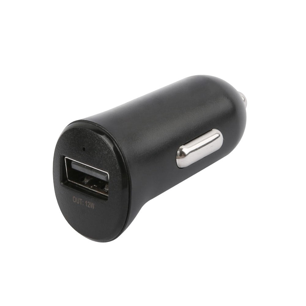 Essentials 12W Biloplader m. USB-A til Lightning Kabel - 1m - Sort