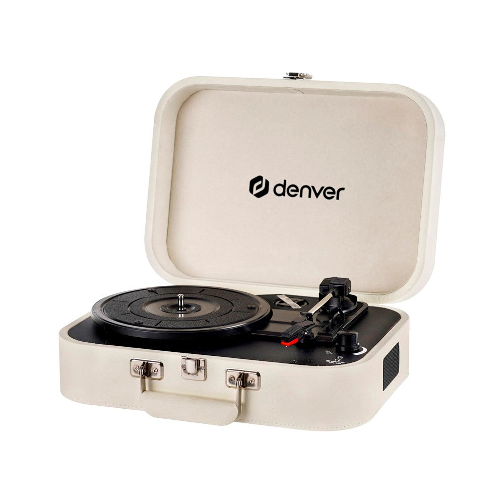 Denver VPL-130 Pladespiller m. 2 x 10W Højtalere & Optagelsessoftware - Beige