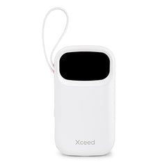 Xceed Powerbank - 10.000 mAh - Indbyggede Kabler - Hurtig Opladning - Hvid