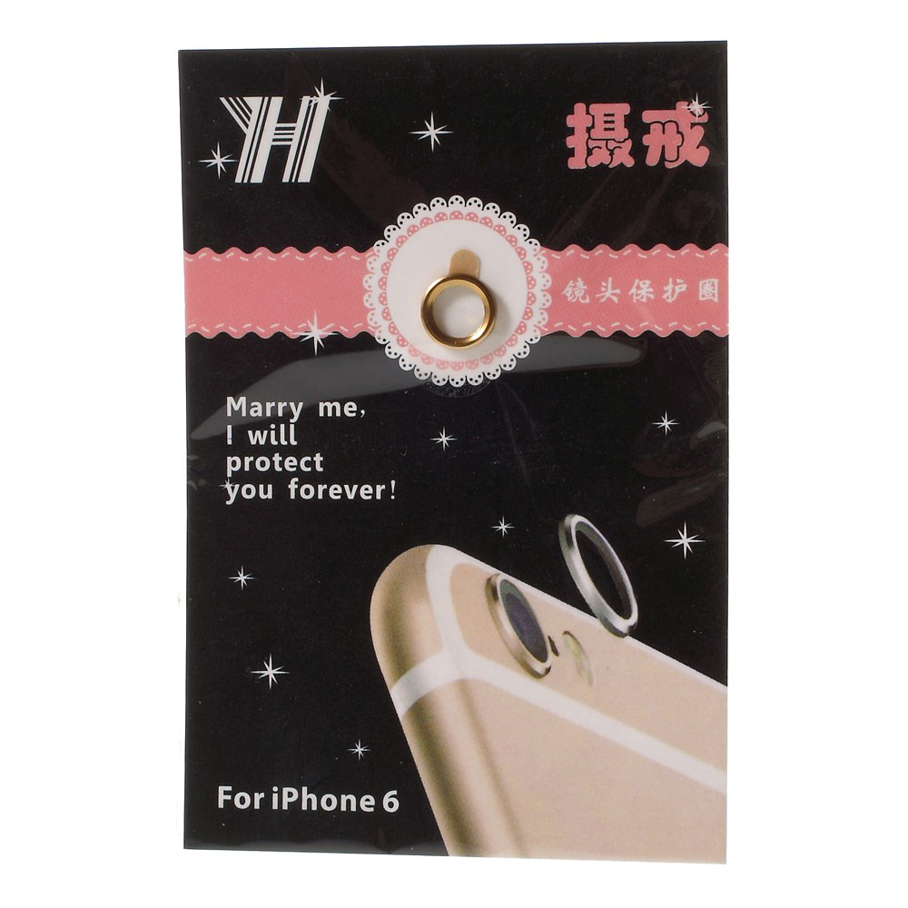 iPhone 6 Plus / 6s Plus Bagkameralinse Metal Beskyttelses Ring Guld