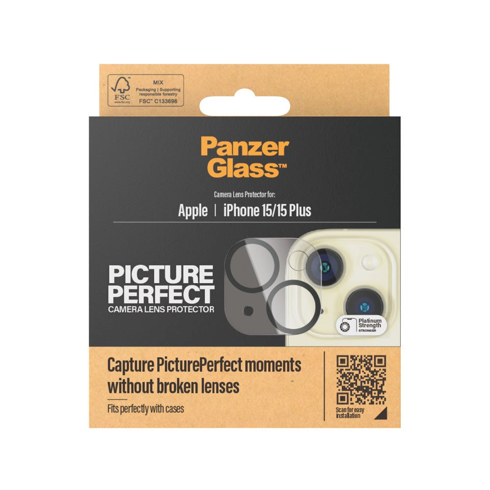 iPhone 15 / 15 Plus PanzerGlass PicturePerfect - Kamerabeskyttelse - Gennemsigtig / Sort