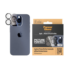 iPhone 15 Pro / 15 Pro Max PanzerGlass PicturePerfect - Kamerabeskyttelse - Gennemsigtig / Sort