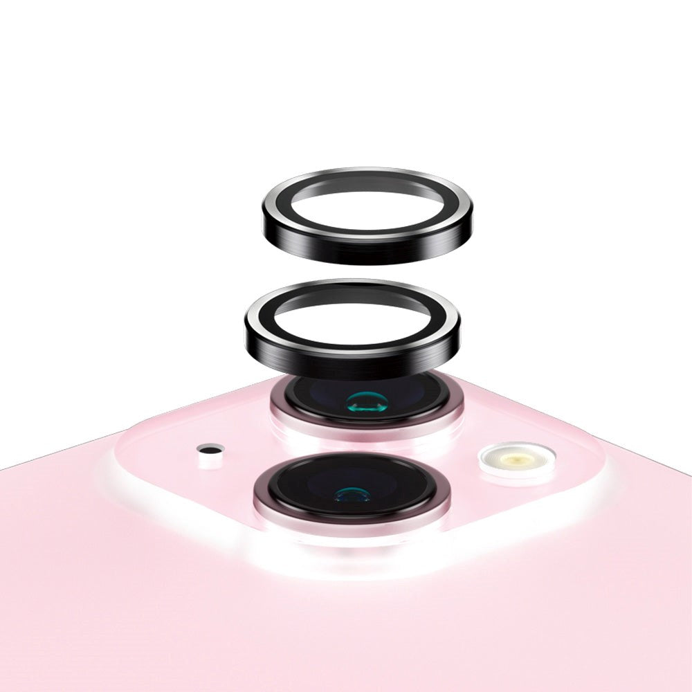 iPhone 15 / 15 Plus PanzerGlass Hoops - Kamerabeskyttelse - Gennemsigtig / Sort