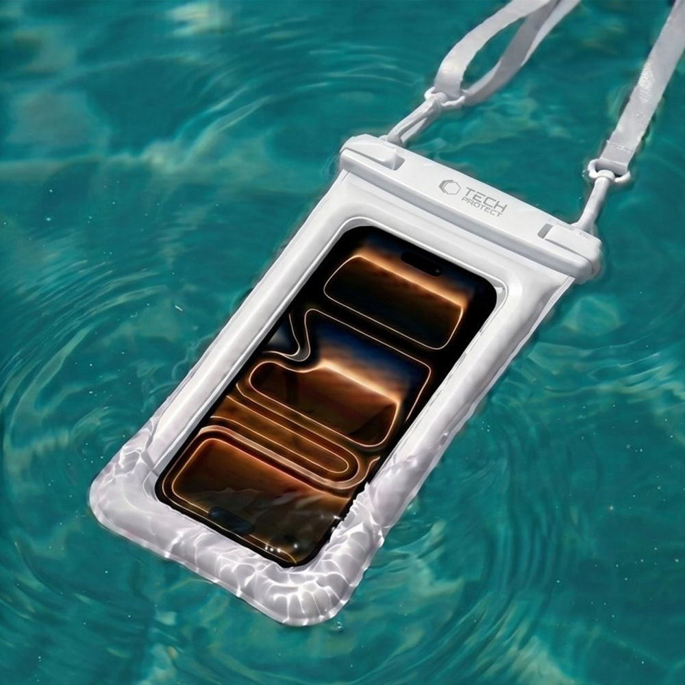 Tech-Protect Flydende Vandtæt Case - Maks.: 185 x 110mm - Hvid