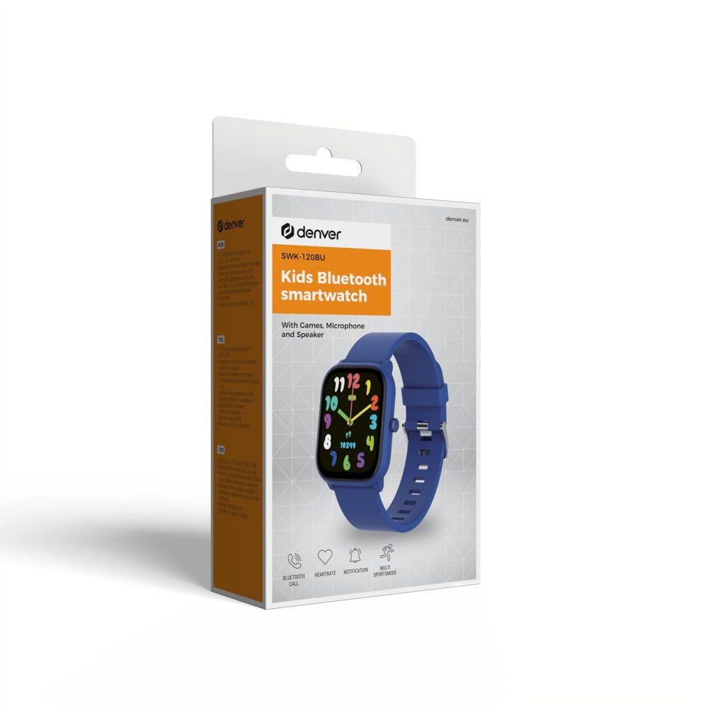 Denver SWK-120BU Smartwatch til Børn m. Bluetooth & Spil - Blå