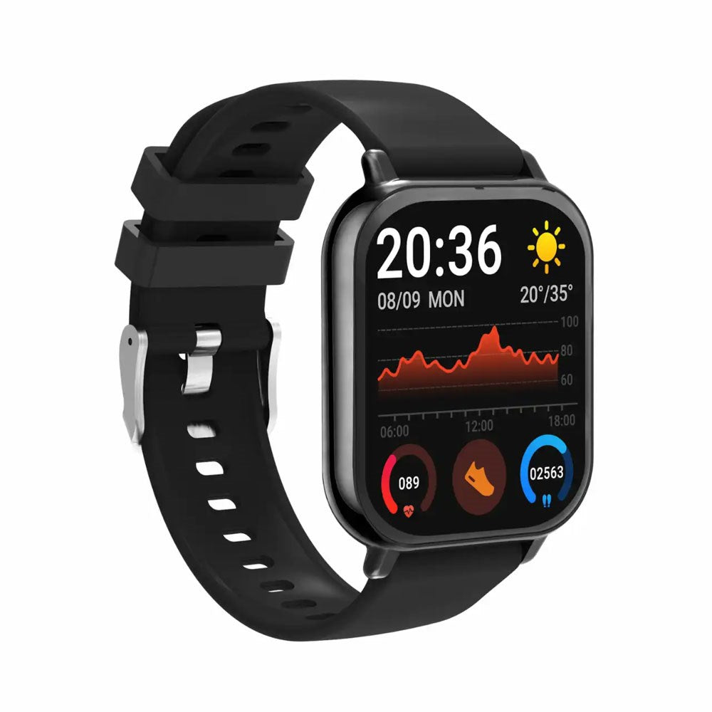 Denver SWC-176B Smartwatch m. Søvn- og Fitnesstracker - Silikone Rem - Sort